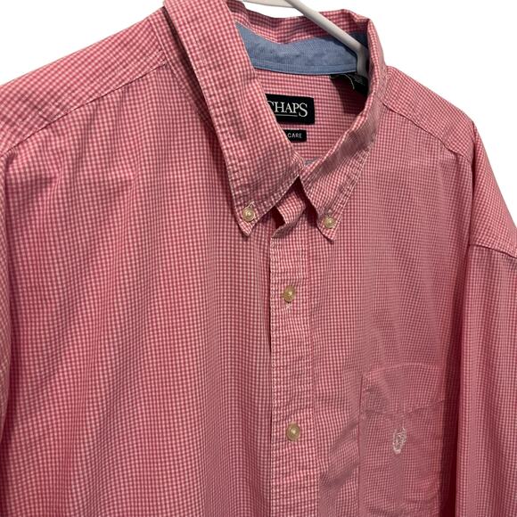 Chaps Button Down Shirt Pink Gingham Check Mens 3XB - Picture 2 of 10